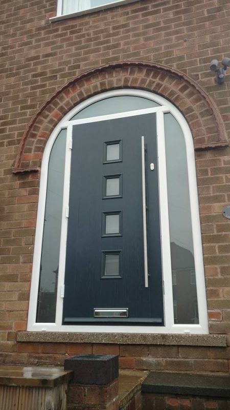 anthracite grey arched door